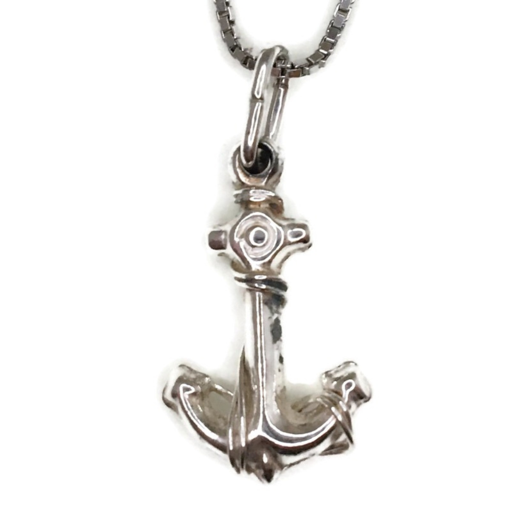 Anti-Tarnish 925 Silver Pendant 3D ship achor